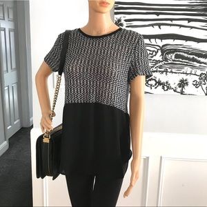 Lily White Hi Low Colorblock Blouse